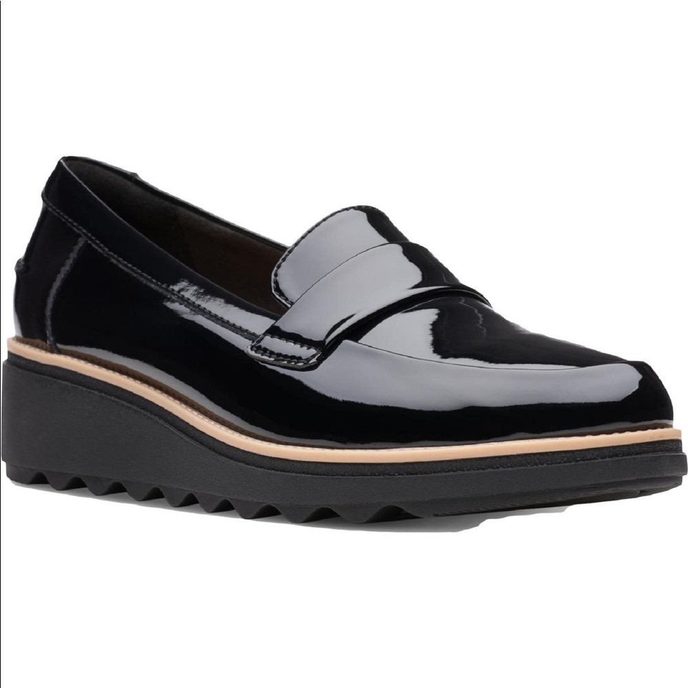 Clarks Sharon Gracie Platform Patent Leather Loafer